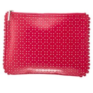 Tabitha Simmons Red Perforated Clutch